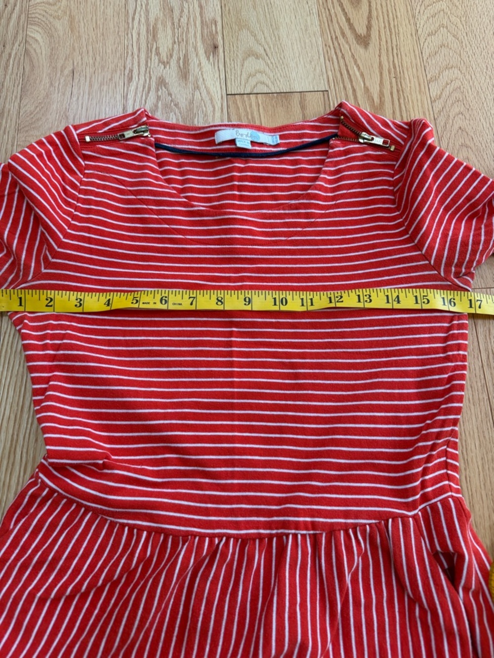 Boden women’s 8R, Janie Red Striped Dress with pockets. - Picture 7 of 10